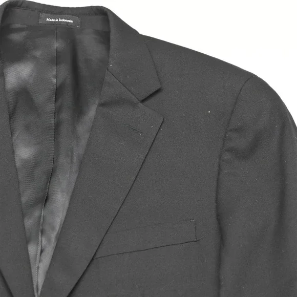 Pronto Uomo 40R 34x32 Black 100% Wool Mens Jacket Pants Suit